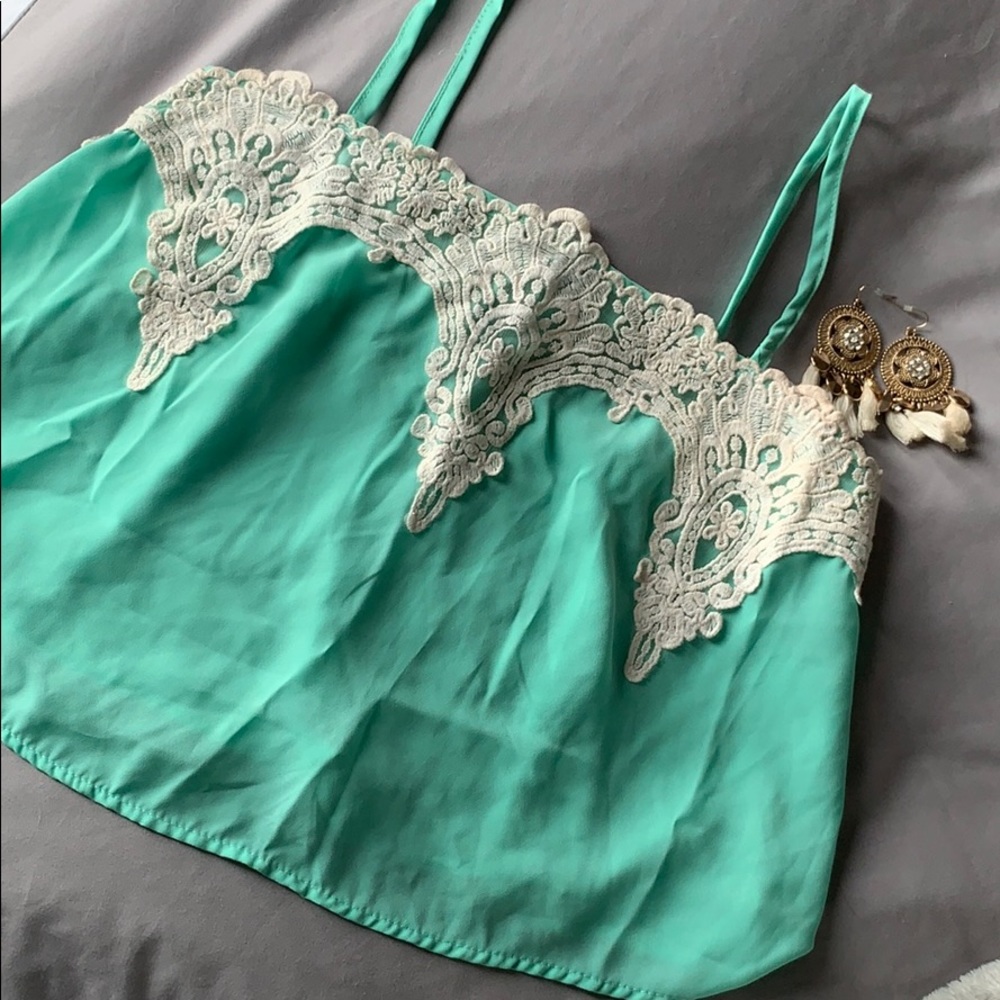 Teal Crop Top